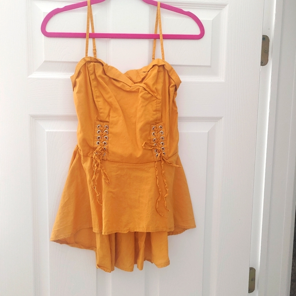 High Low Lace Up Bustier Top